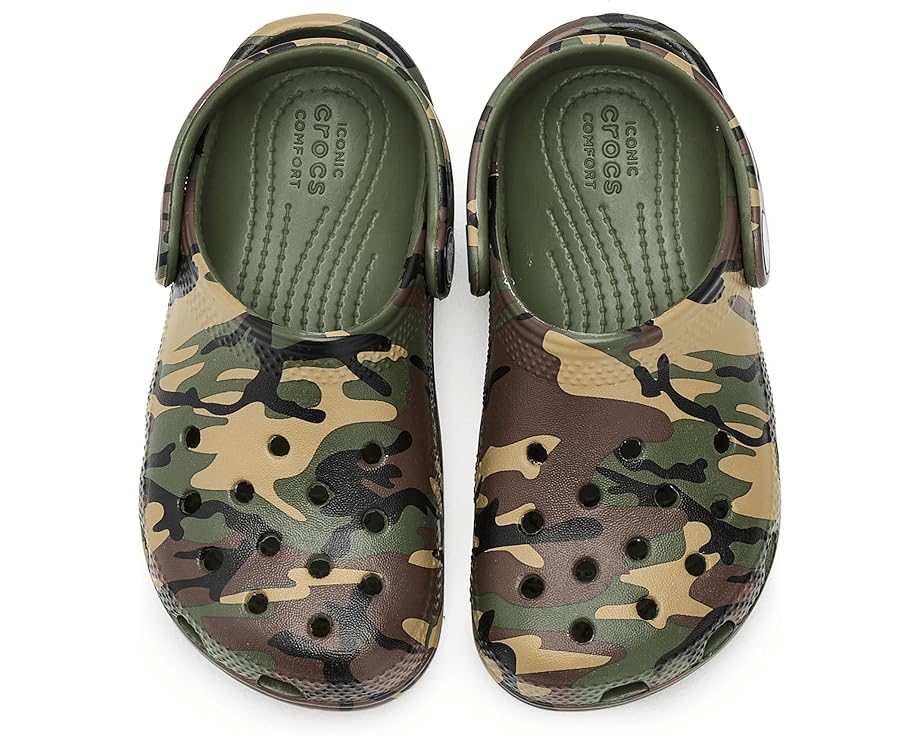 Детские кроксы Classic Camo (для малышей) Crocs Kids, Army Green Multi — фото 2