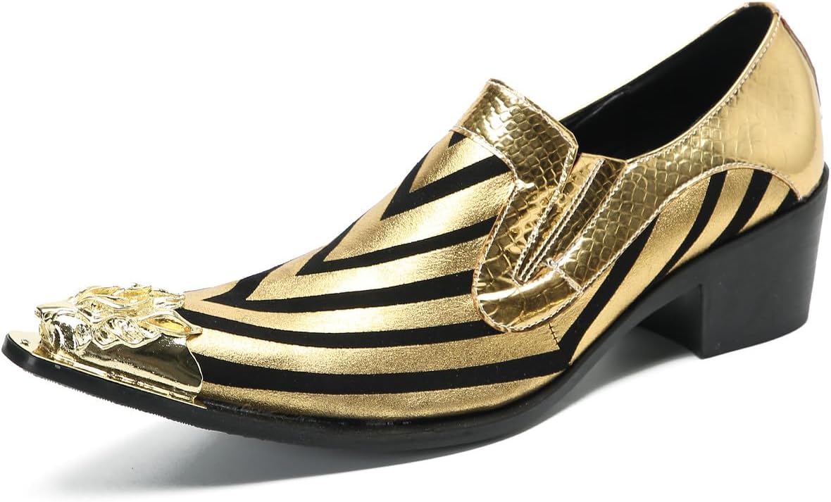 

Мужские слипоны Santimon с отделкой Penny Loafers - туфли из натуральной кожи в повседневном и деловом стиле с металлическим носком, для свадеб, вечеринок и дискотеки, золотой