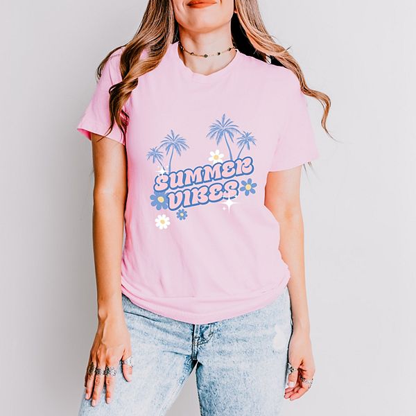 

Футболка с коротким рукавом Summer vibes с пальмами и цветами Simply Sage Market, Зеленый, Футболка с коротким рукавом Summer vibes с пальмами и цветами Simply Sage Market