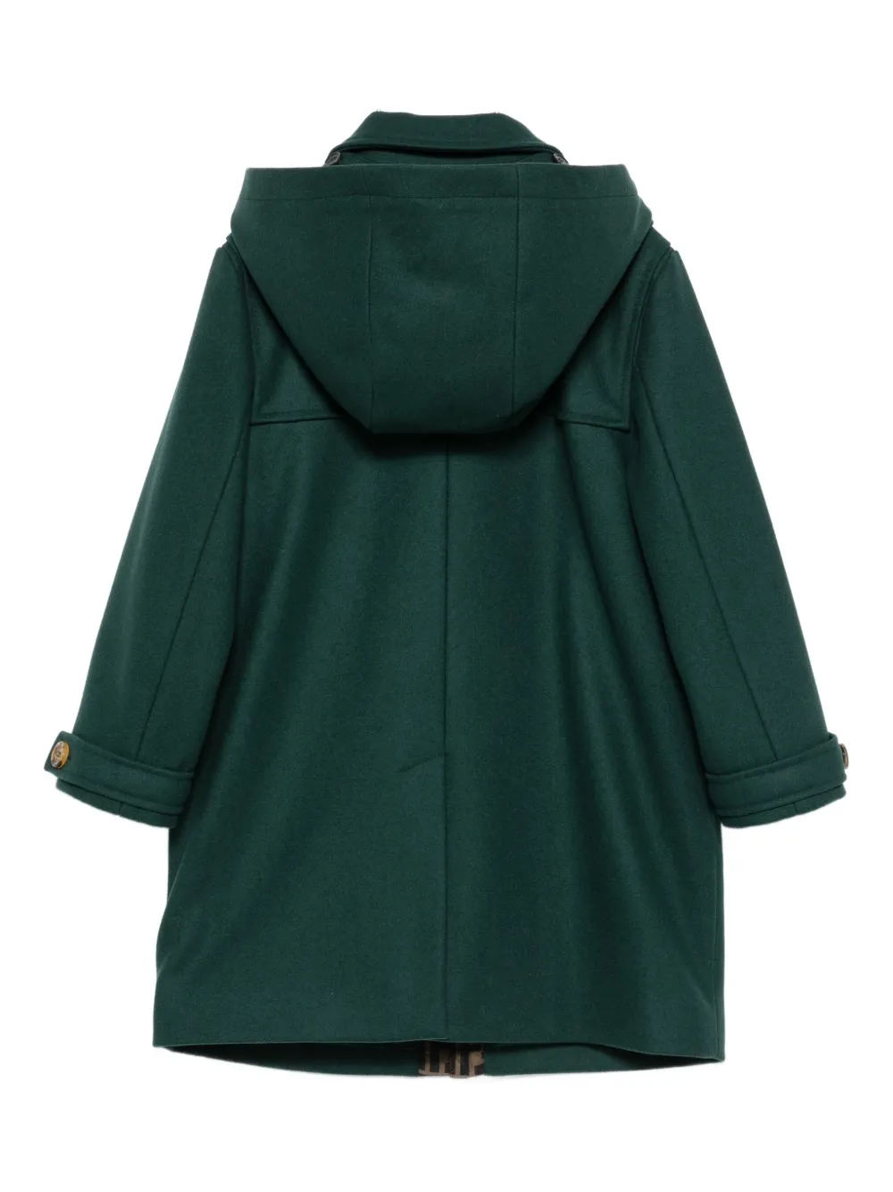 Пальто с капюшоном и накладными карманами FENDI KIDS, зеленый — фото 2