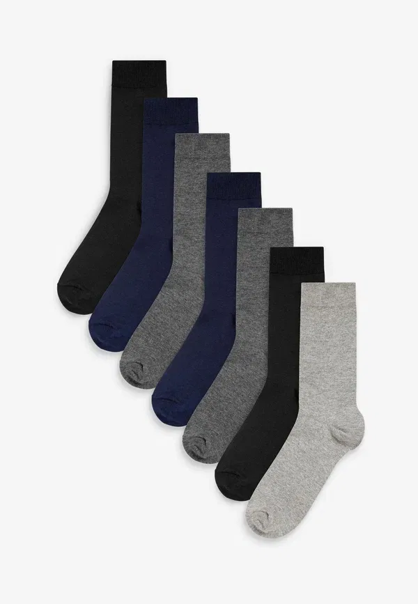 Носки Next, seven pack socks, темно-синий, серый, черный