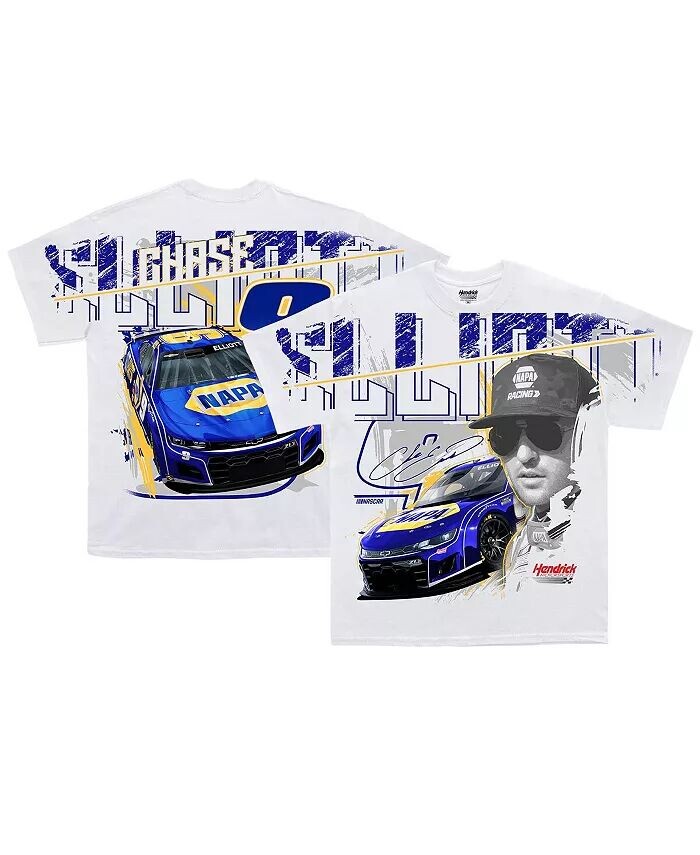 

Мужская белая футболка Chase Elliott Total Print Hendrick Motorsports Team Collection