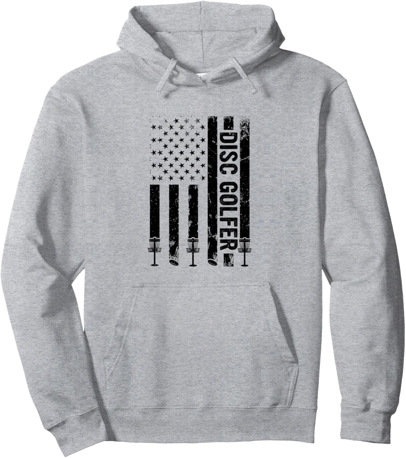 

Толстовка с изображением американского флага для игры в диск-гольф Disc Golfing Disc Golfer Designs, серый