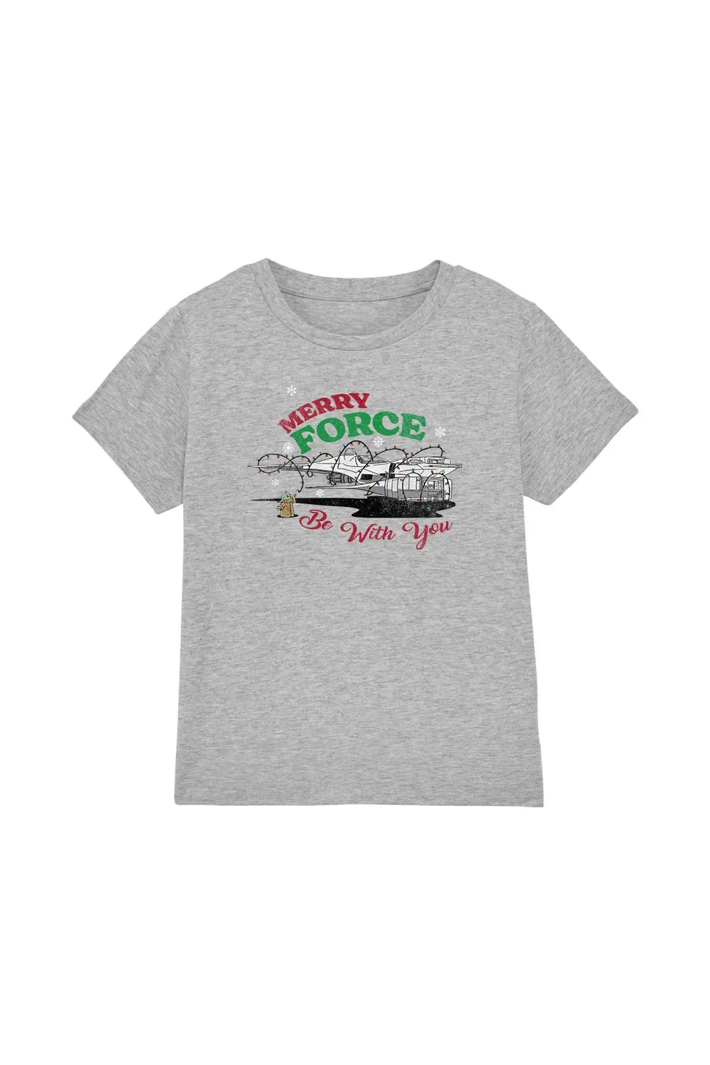 Детская футболка Star Wars Christmas Merry Force Be With You, светло-серый