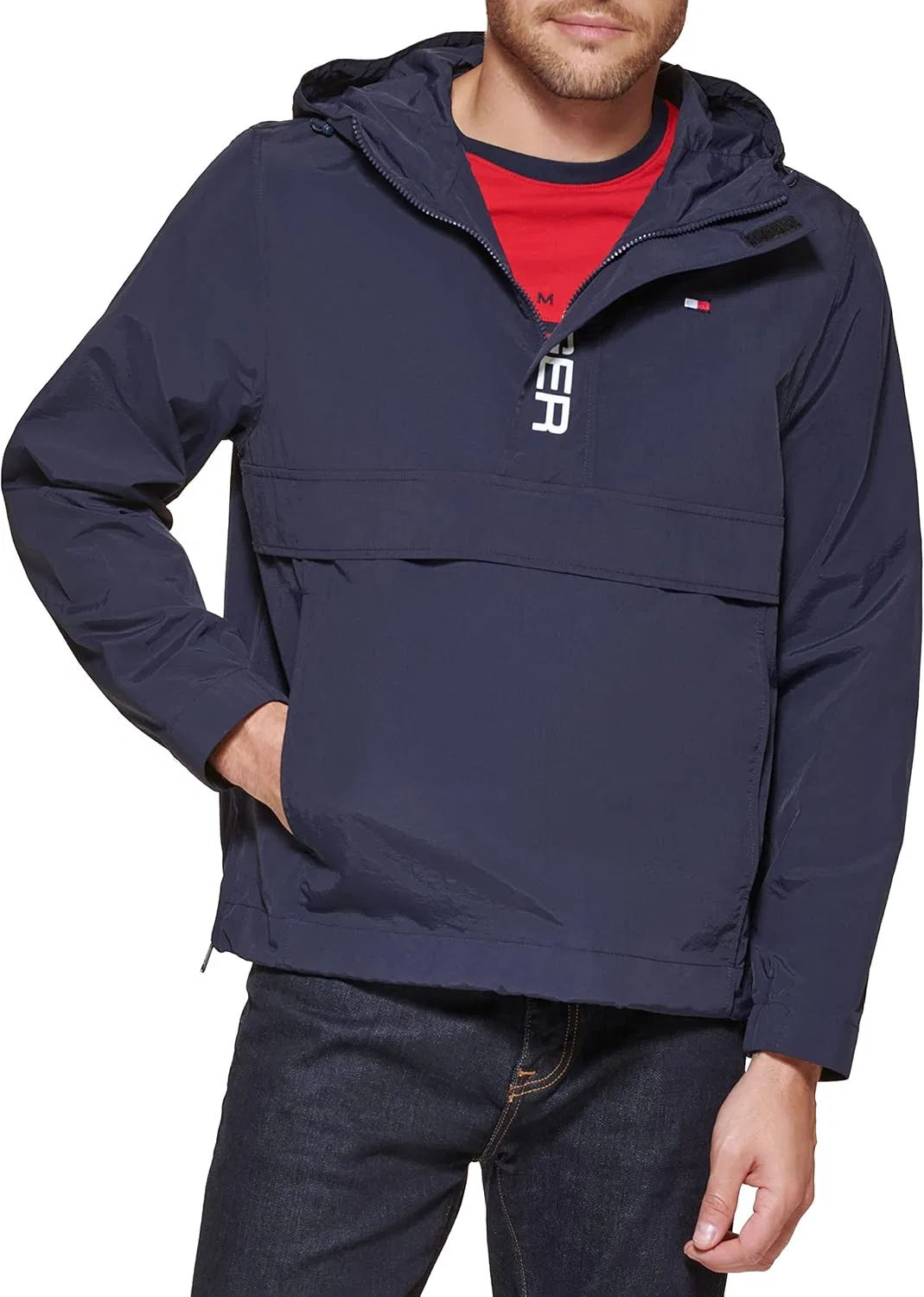 Мужская легкая куртка-рубашка Tommy Hilfiger в стиле ретро из ткани таслан — фото 2