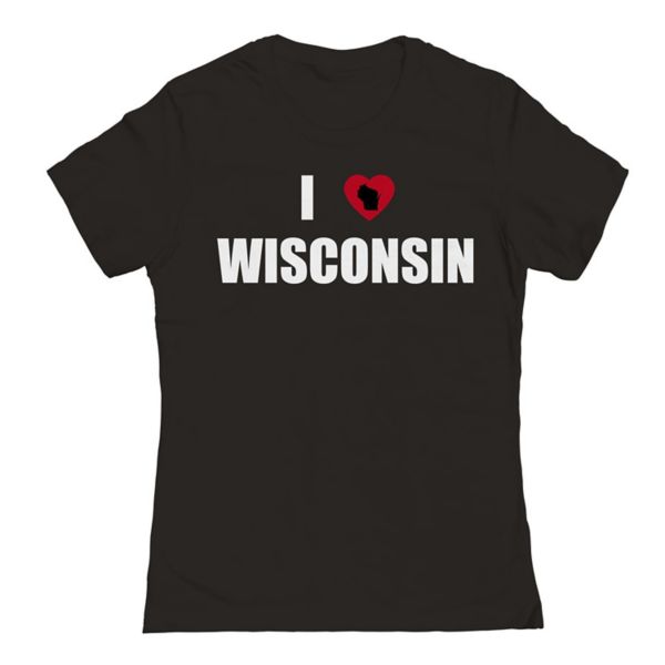

Футболка Junior'S i Heart с графическим принтом Wisconsin Unbranded, черный