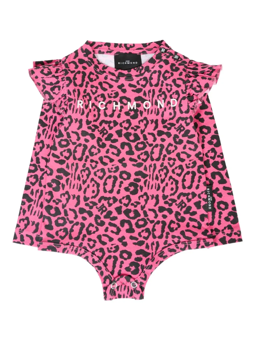 

Боди с леопардовым принтом и оборками John Richmond Junior, розовый