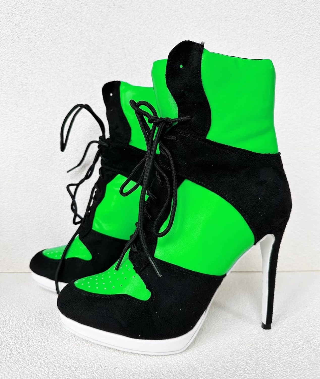 Ботильоны Frankie Hsu Stiletto Sport с высокой шпилькой для баскетбола, черные замшевые классические белые кроссовки-бутсы, дизайнерская обувь больших размеров для женщин и мужчин — фото 3