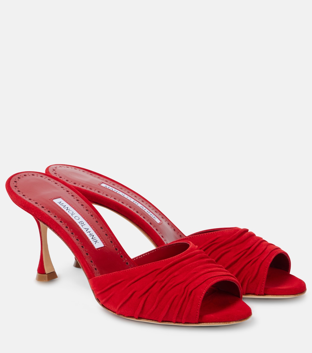 Пируа 70 мюли из замши Manolo Blahnik, 6208 Bred