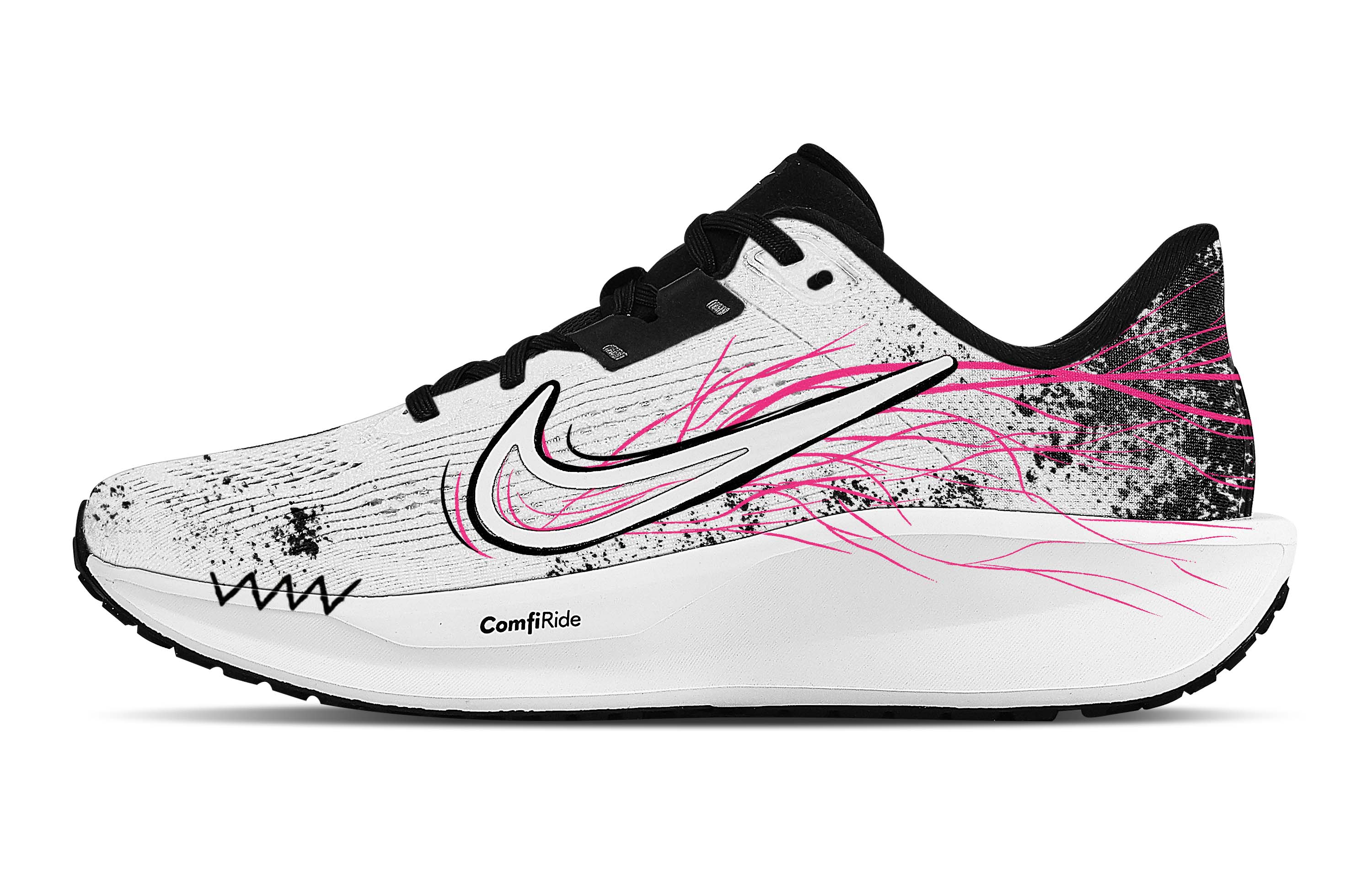 Nike Кроссовки Quest 6 Rebound Low top Casual City Commuting Training Running Shoes мужские, черный, белый, розовый — фото 3