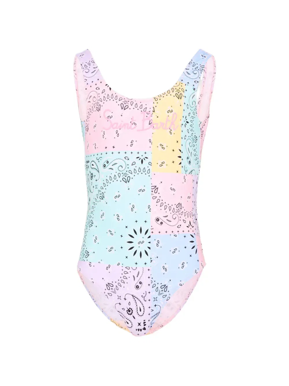 Купальник с лоскутным принтом Mc2 Saint Barth Kids, розовый