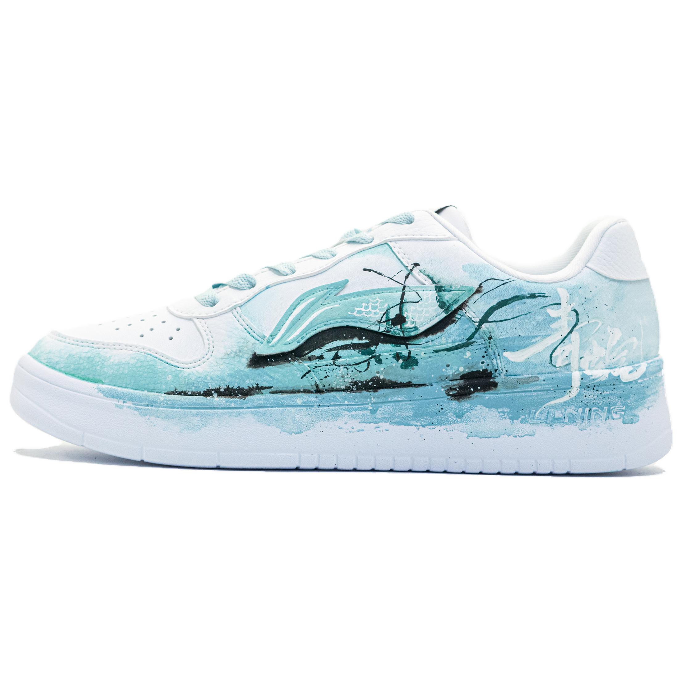 

Лининг Понтун Боутс противоскользящие износостойкие низкие кеды для скейтбординга мужские бело-синие