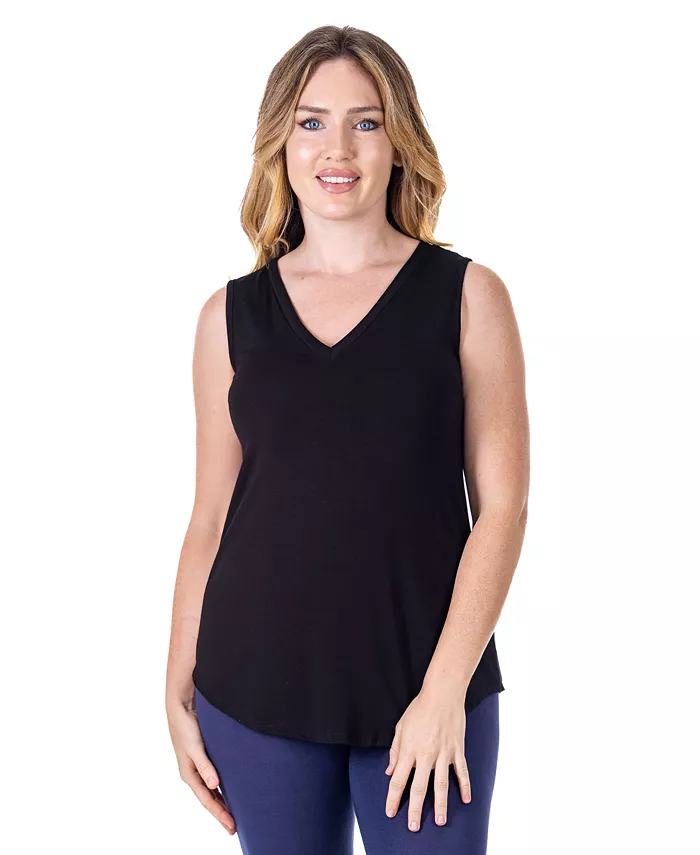 

Миниатюрная туника с V-образным вырезом и круглым подолом 24seven Comfort Apparel, черный