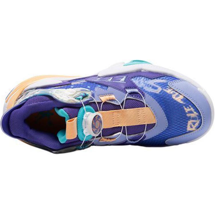QIAODAN Непромокаемые и дышащие детские баскетбольные кроссовки low top с противоскользящей амортизацией, цвет purple blue — фото 4