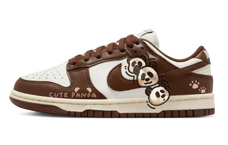 

Кроссовки Nike Dunk Skateboard Shoes Women's Low-Top White Brown, Коричневый, Кроссовки Nike Dunk Skateboard Shoes Women's Low-Top White Brown