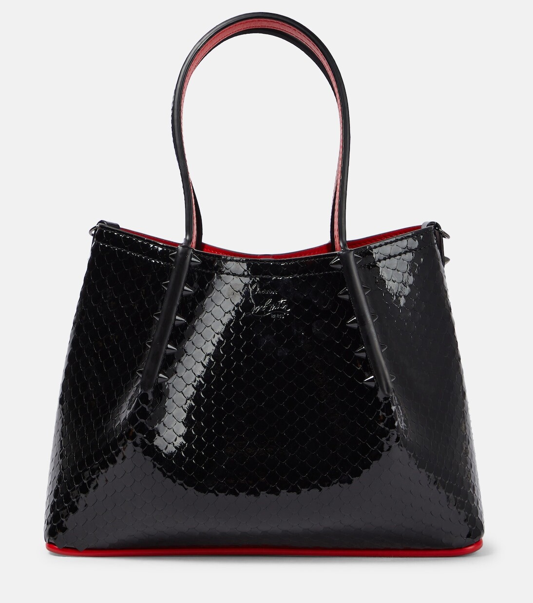 

Миниатюрная сумка-тоут cabarock из лакированной кожи Christian Louboutin, черный
