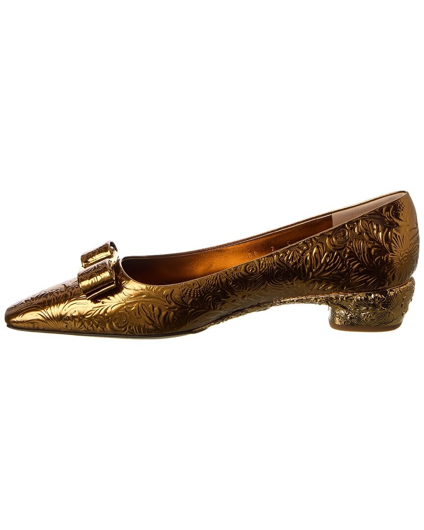 

Кожаные балетки Ferragamo Riace с бантом Salvatore Ferragamo, золото
