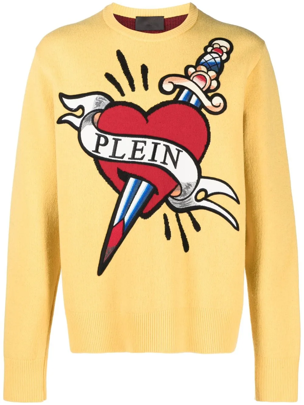 

Джемпер вязки интарсия Philipp Plein, желтый