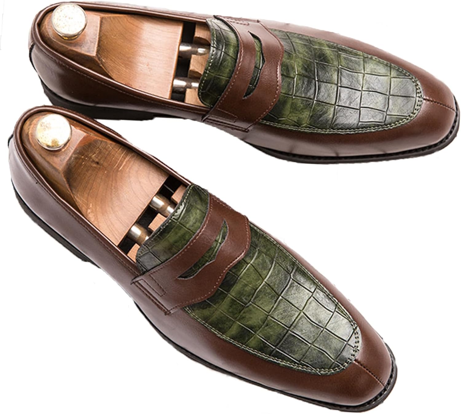 

Мужские кожаные туфли слипоны, роскошные лоферы с тиснением под аллигатора, мягкая подошва, деловые оксфорды, мокасины, классические свадебные и туфли Devileyeze, коричневый