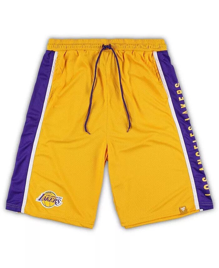 

Мужские золотые шорты Los Angeles Lakers Big and Tall Referee Iconic Mesh Fanatics