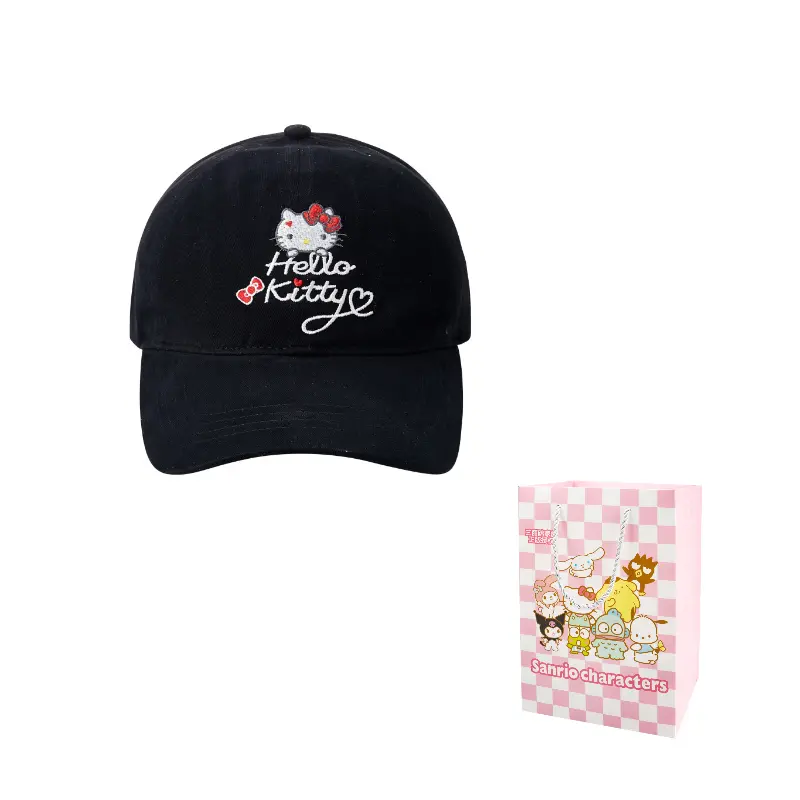 

Sanrio Хлопковая бейсболка Hello Kitty унисекс, Hello Kitty Black Baseball Cap