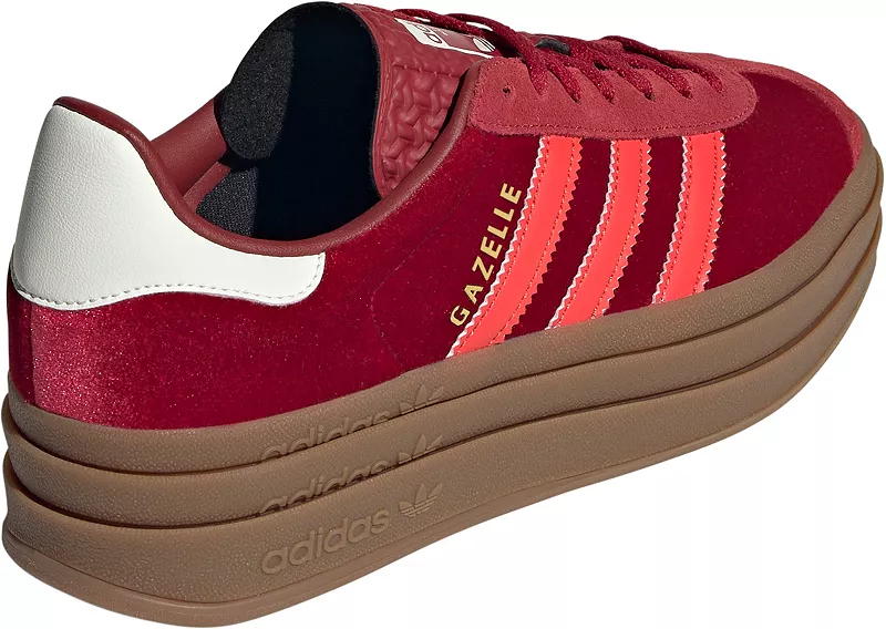 Женские кроссовки Adidas Originals Gazelle Bold, красный/желтый — фото 4