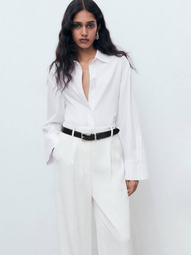 

Длинная рубашка Gigi с длинными рукавами Mango, Natural White