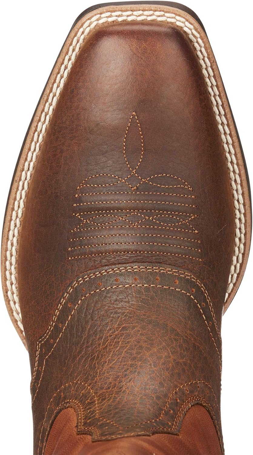 Мужские рабочие сапоги Ariat Heritage Roughstock Western с квадратным носком из кожи, коричневый — фото 4
