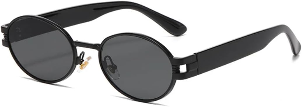 

Популярные модные солнцезащитные очки конфетных цветов для женщин в стиле ретро-панк, овальные, трендовые мужские металлические солнцезащитные очки с защитой от УФ-излучения UV400 SZVVBKK, Black Gray