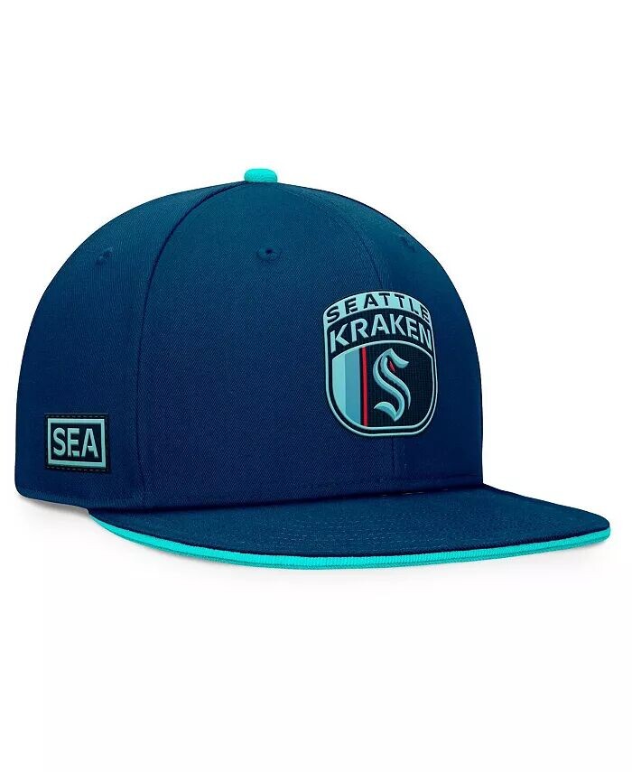

Мужская кепка Snapback для драфта НХЛ 2024 Deep Sea Seattle Kraken Fanatics, синий