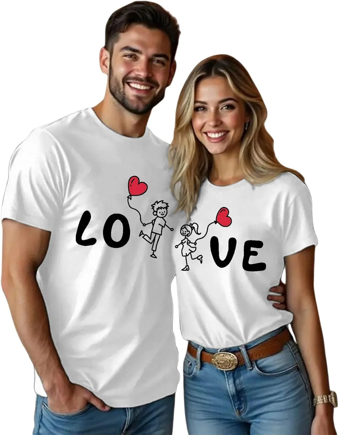 Футболка Valentine's Matching Couples с принтом Love Heart