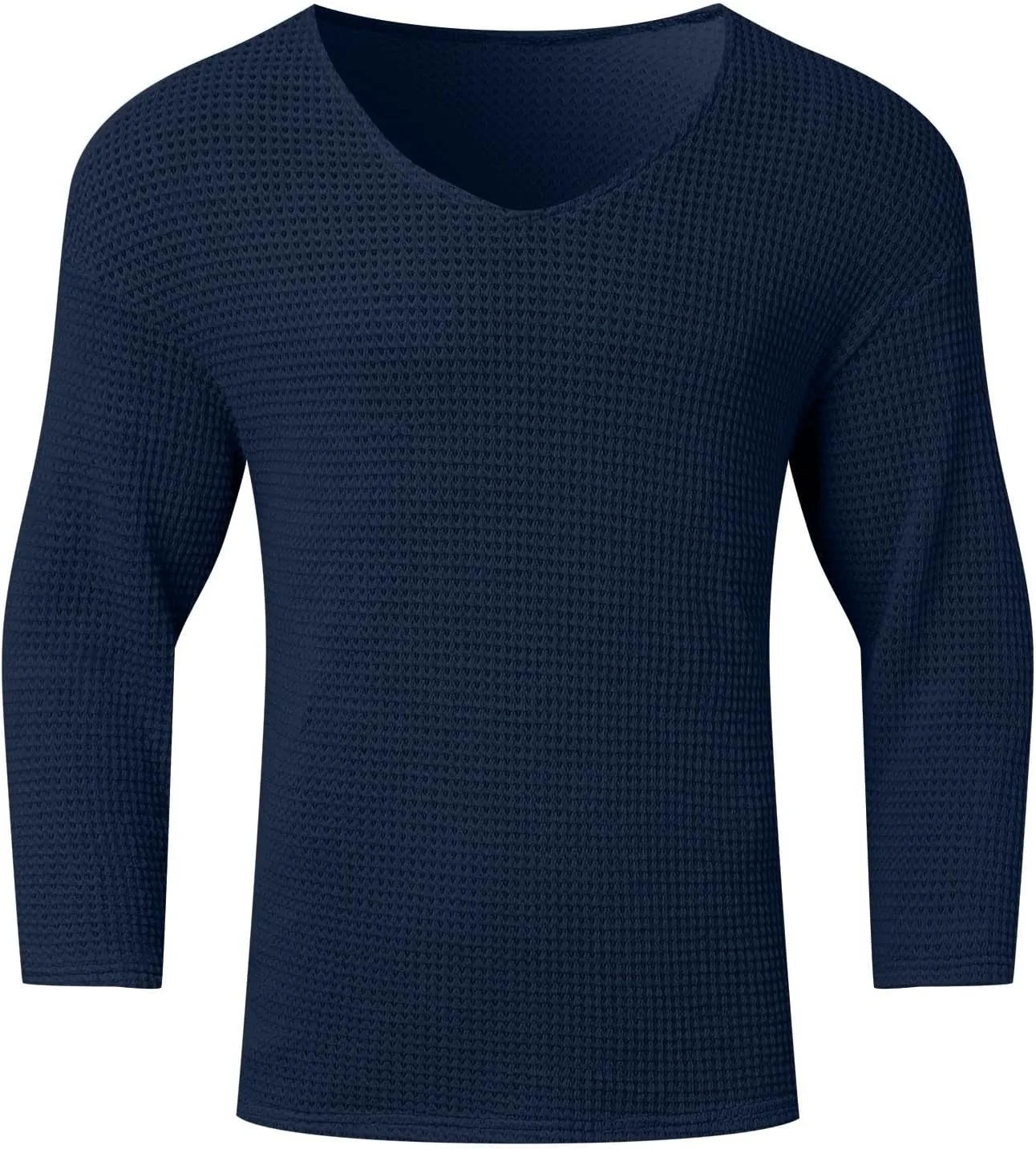 

Мужской свитер с фактурной отделкой, флис, длинный рукав, Plus Size AQAYL