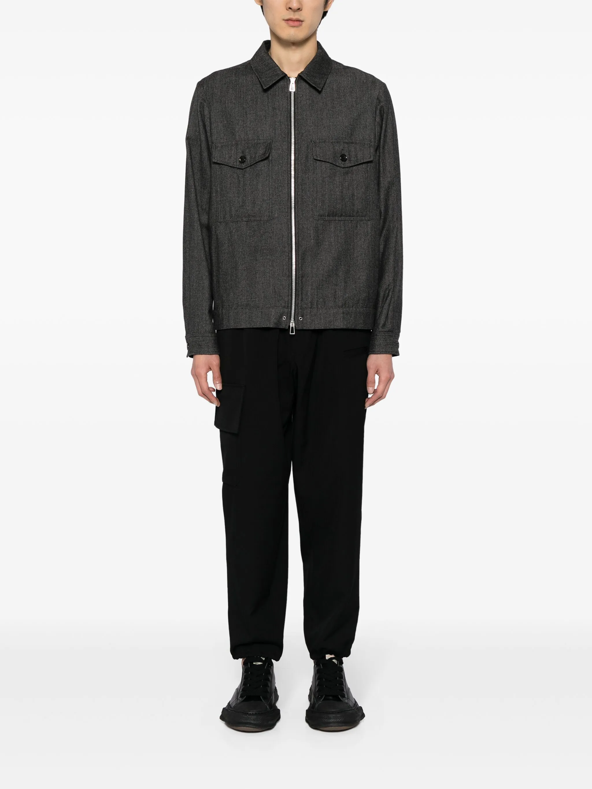 Зауженные шерстяные брюки Yohji Yamamoto, черный — фото 2