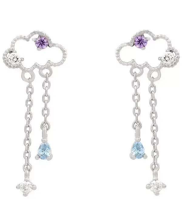 

Серьги в форме царствующих облаков Girls Crew, silver-tone