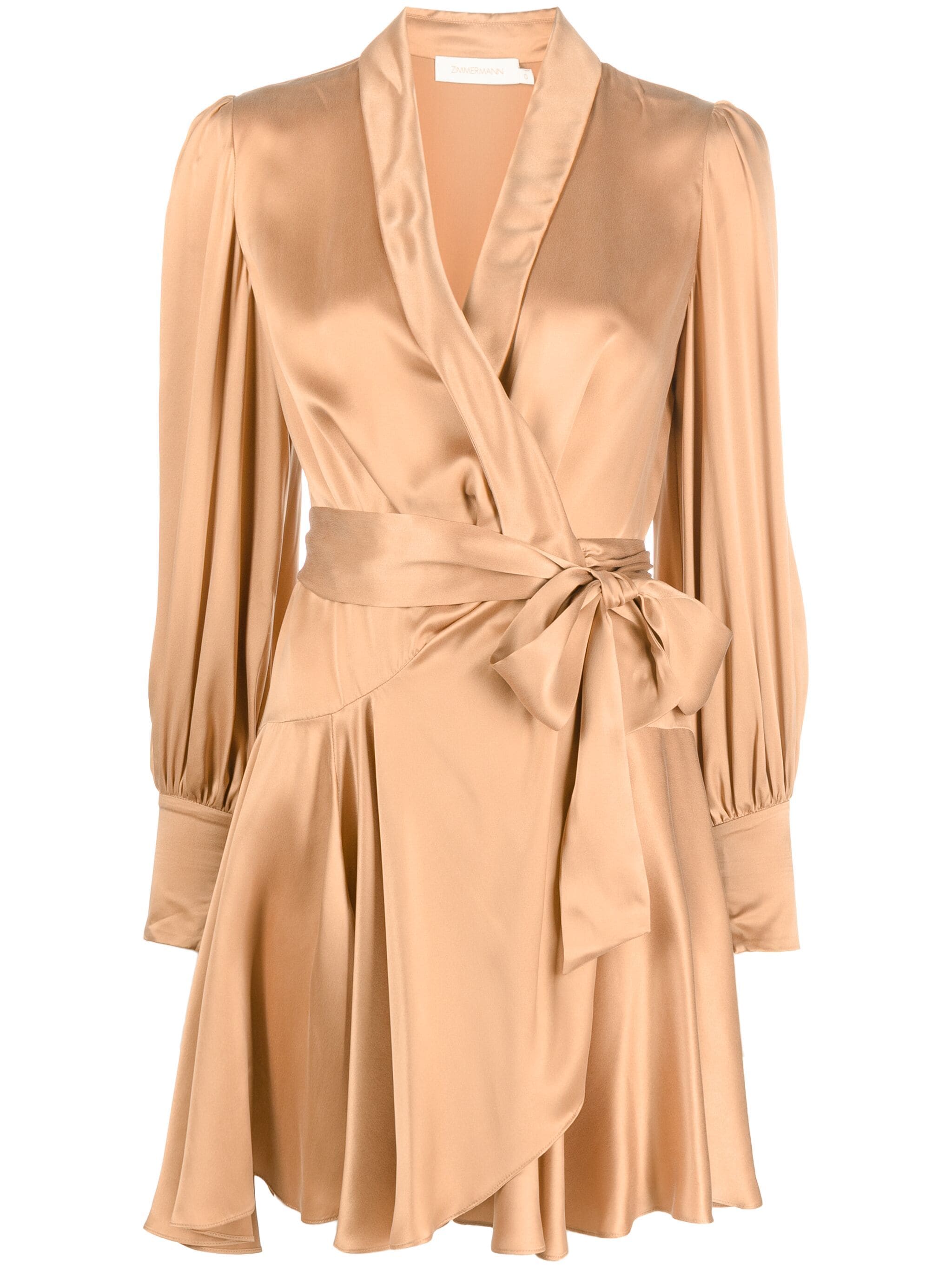 

Мини-платье Zimmermann Silk Wrap Sand