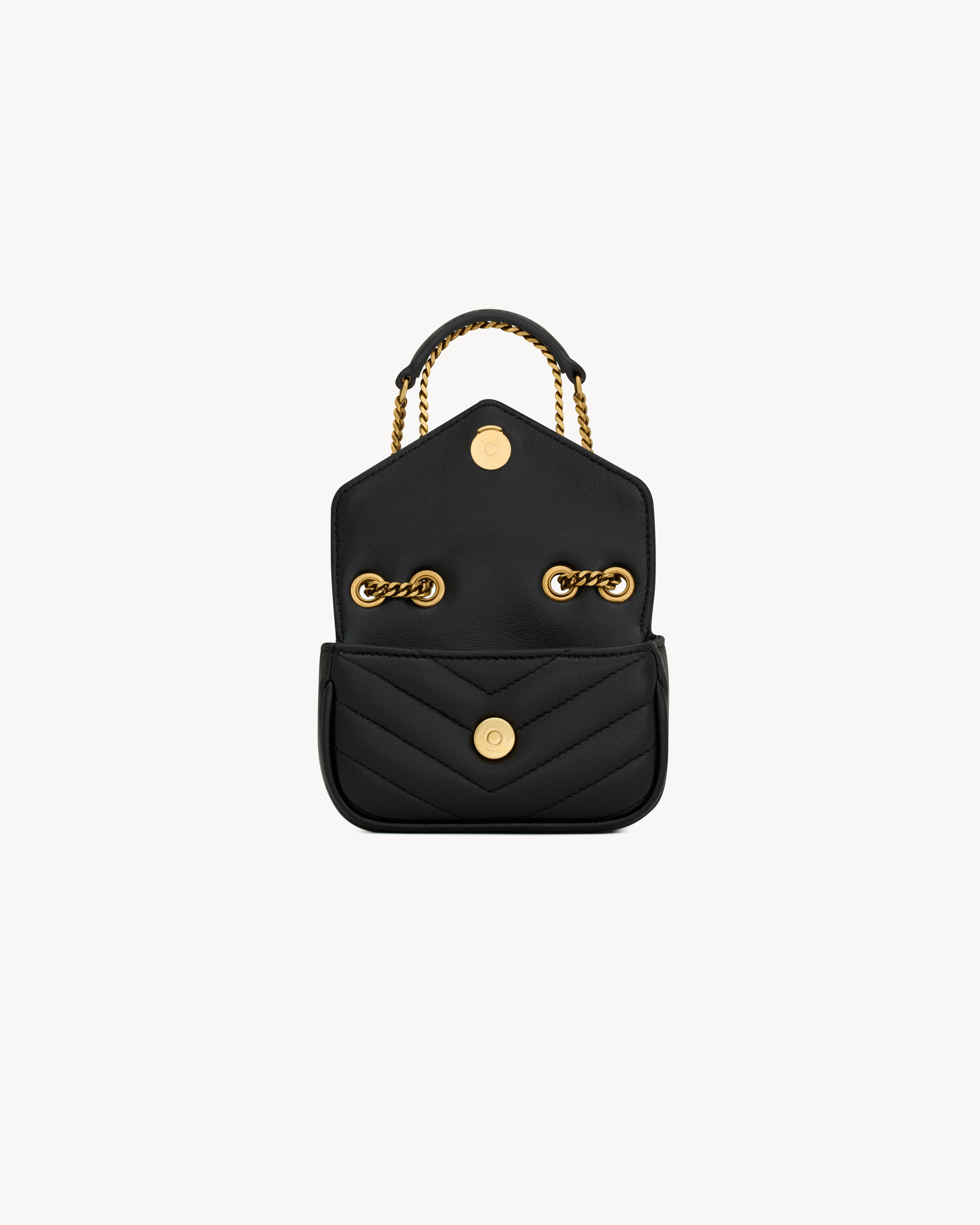 Микросумка LOULOU из ягнячьей кожи Saint Laurent, черный — фото 4