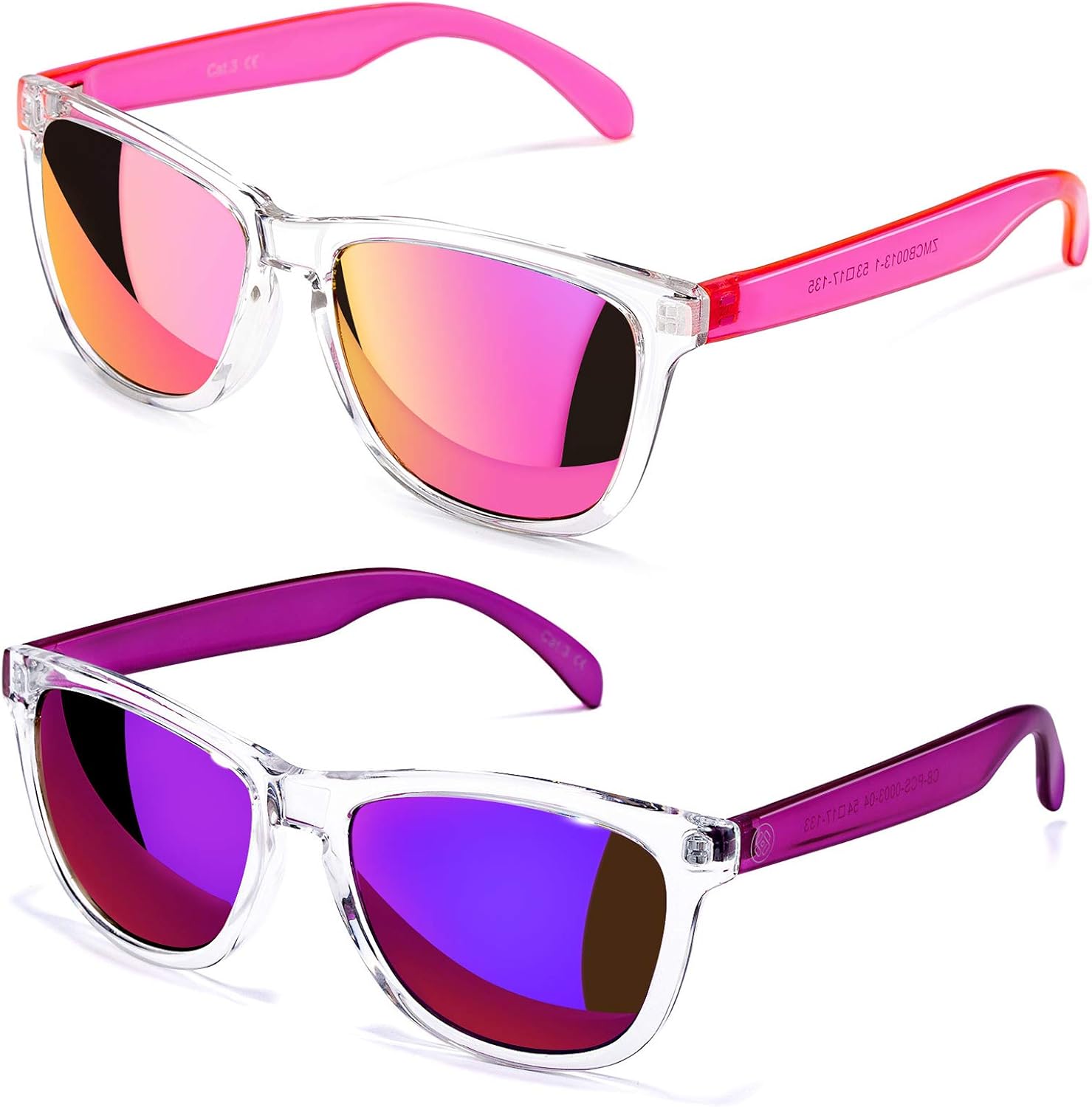 

Женские солнцезащитные очки COLOSSEIN, классическая квадратная оправа, зеркальные линзы UV400, подходят для пляжа, отдыха и вождения, A1 - Pink/Orange + Purple - Mirrored Lens