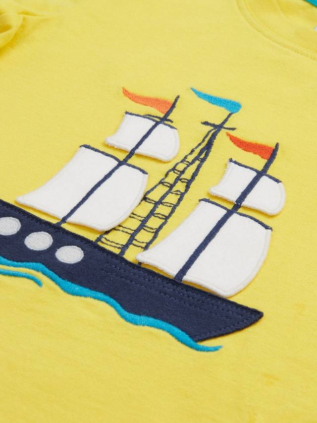 Футболка Baby Avery с аппликацией из органического хлопка Frugi, Welly Yellow/Tallship — фото 3