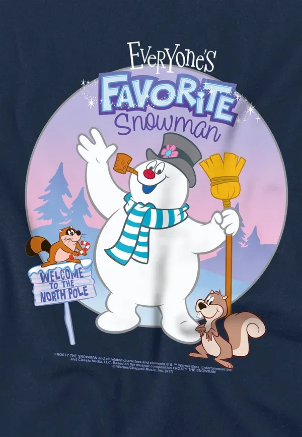 Футболка Cotton Soul Frosty the snowman everyone's favorite snowman print t-shirt, темно-синий — фото 3