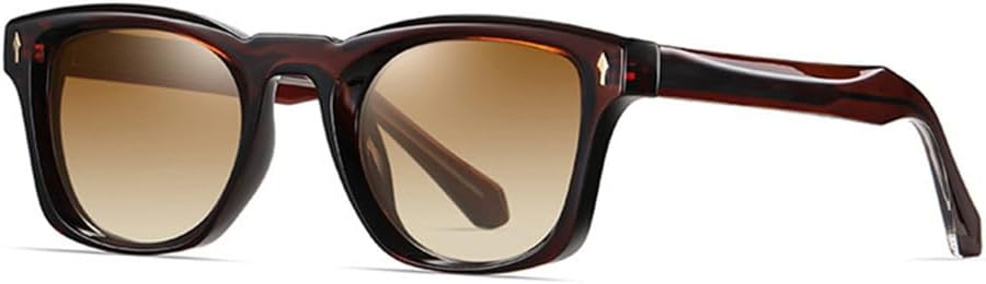 

Квадратные женские поляризованные солнцезащитные очки в стиле ретро с заклепками, мужские панк-очки с прозрачными градиентными линзами и защитой от УФ-излучения UV400 LANGSER, Brown Tea Gradient