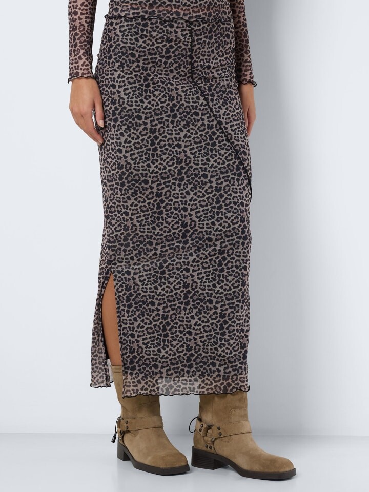 

Юбка до колена Noisy may Rock Maxi Mesh Allover-Print Luftig Trendig, коричневый