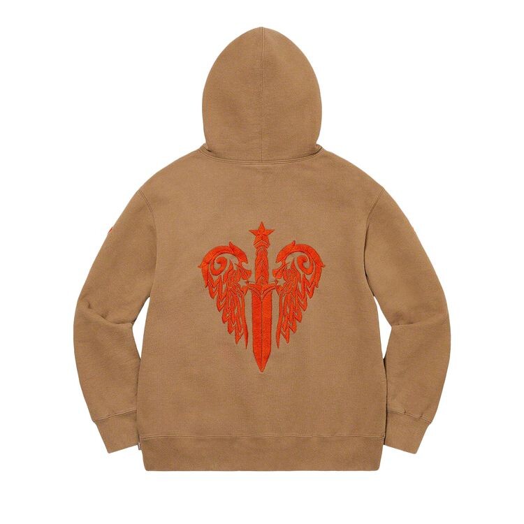 Толстовка Supreme x The Great China Wall Sword Hooded Sweatshirt Dark Khaki, коричневый — фото 2