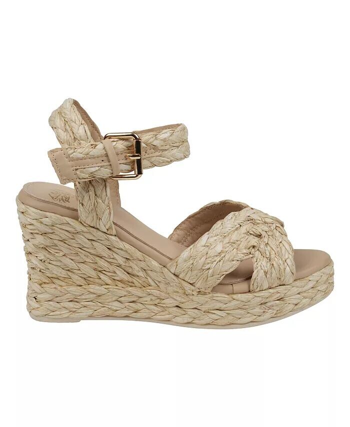 Женские босоножки Maya на танкетке из рафии из рафии GC Shoes, бежевый — фото 2