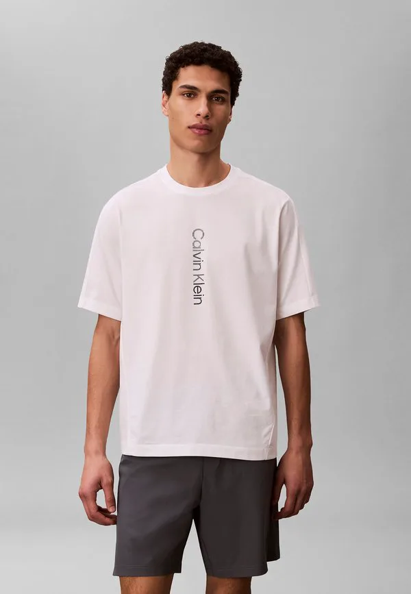 Футболка с графическим принтом, иконка, спортивный принт. Calvin Klein, Classic White