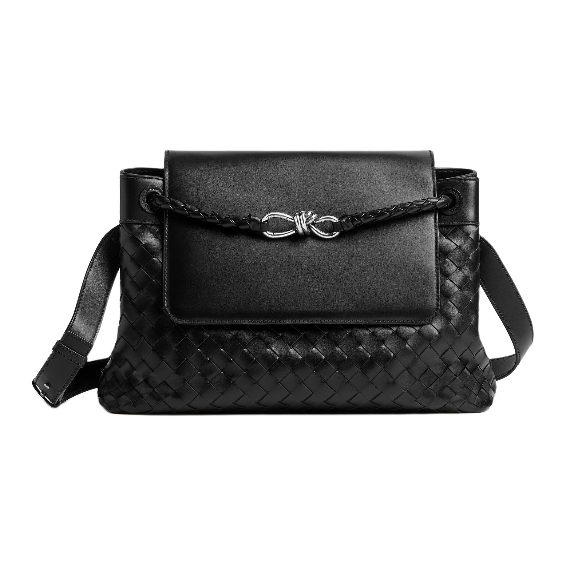 

Bottega Veneta Сумка на одно плечо из коровьей кожи серии Andiamo, средняя, мужская, черная