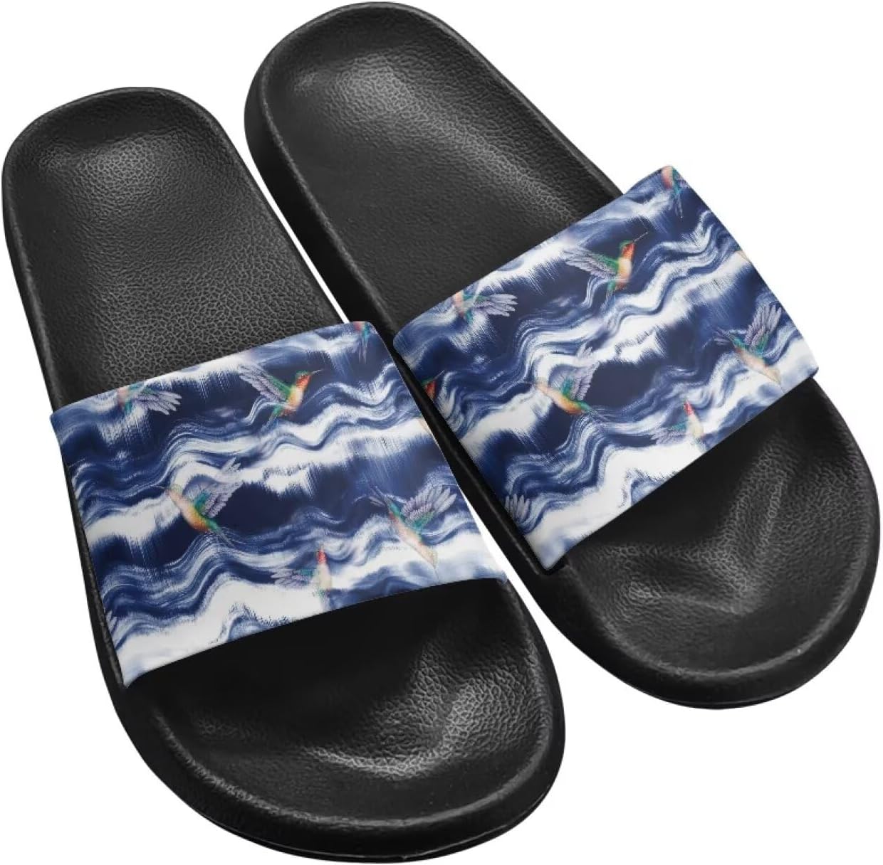 

Летние шлепанцы Fuxowvby для женщин, мужчин и подростков, мягкие EVA, водонепроницаемые, для бассейна и пляжа, быстросохнущие, противоскользящие, для душа, размеры США 5,5-12,5, синий