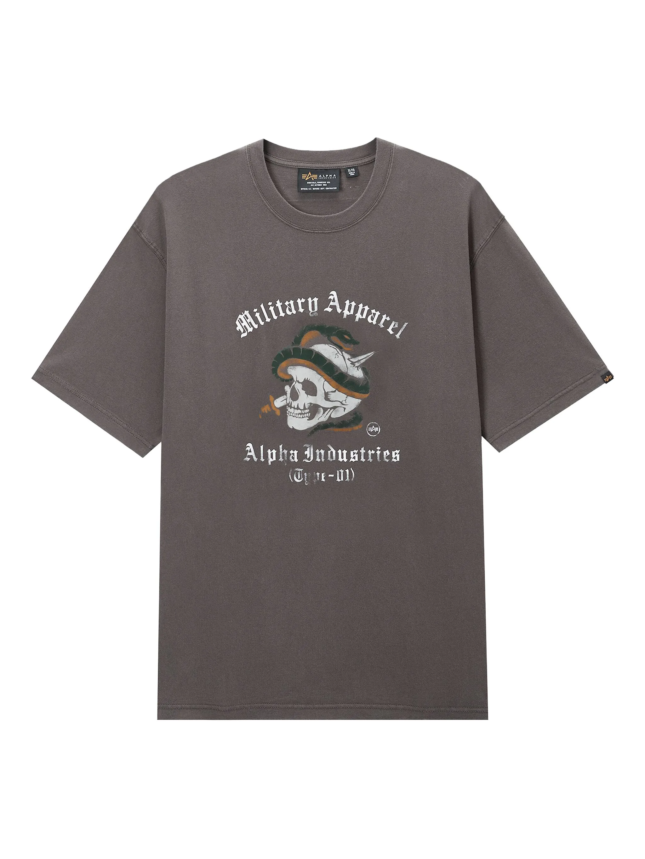 

Футболка с графичным принтом Alpha Industries, серый