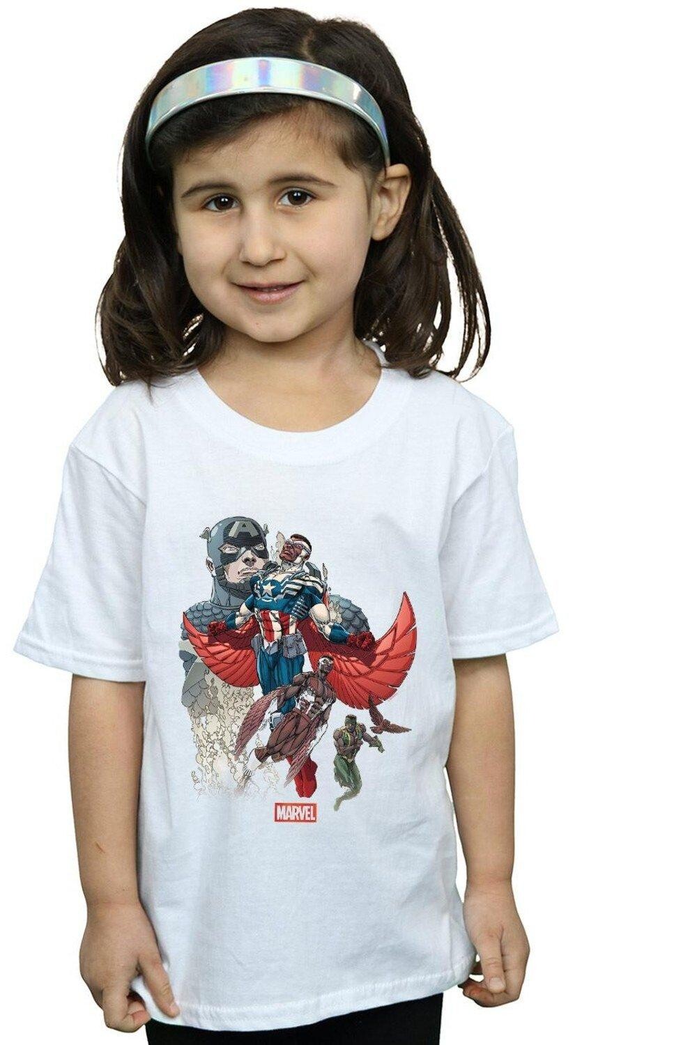

Хлопковая футболка Captain America Falcon Evolution Marvel, белый