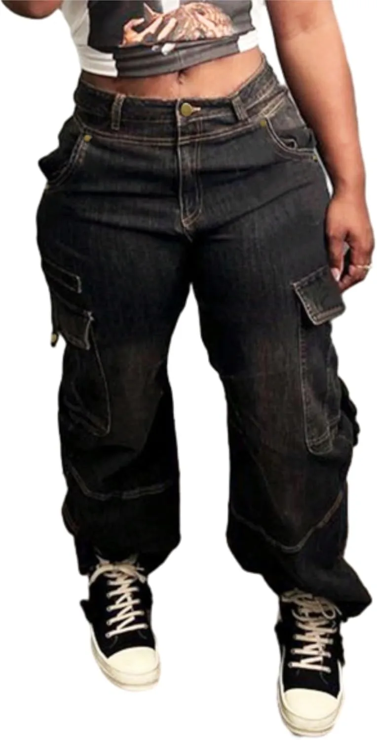

Женские карго джинсы wide leg с низкой посадкой WGXWGX