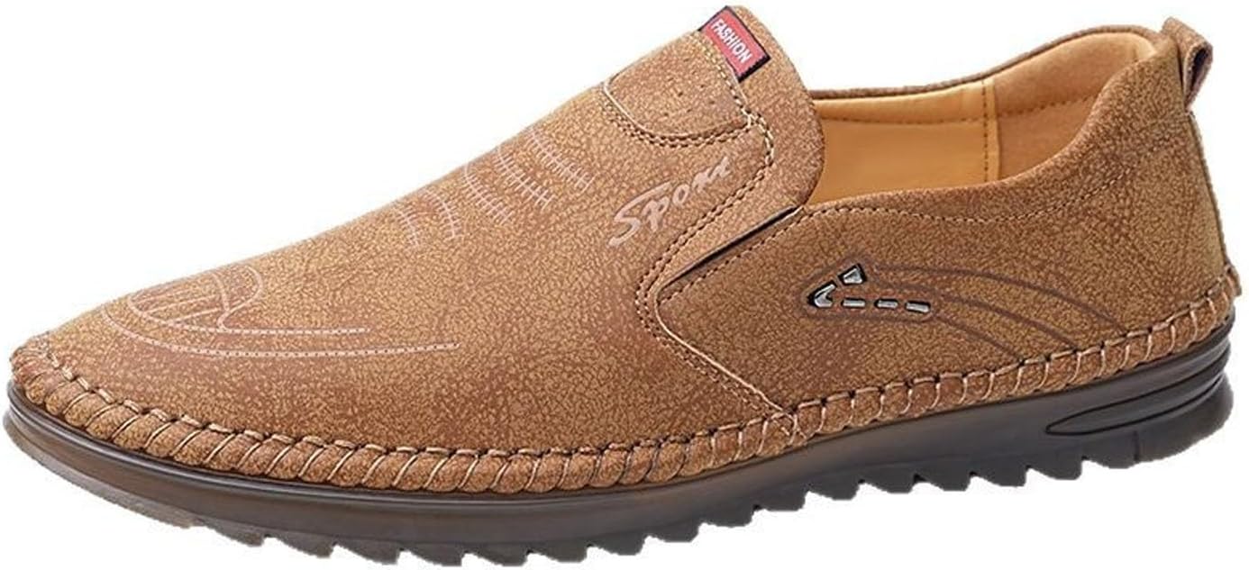 

Дышащие кожаные туфли с нескользящей подошвой для мужчин Noworfewer, хаки